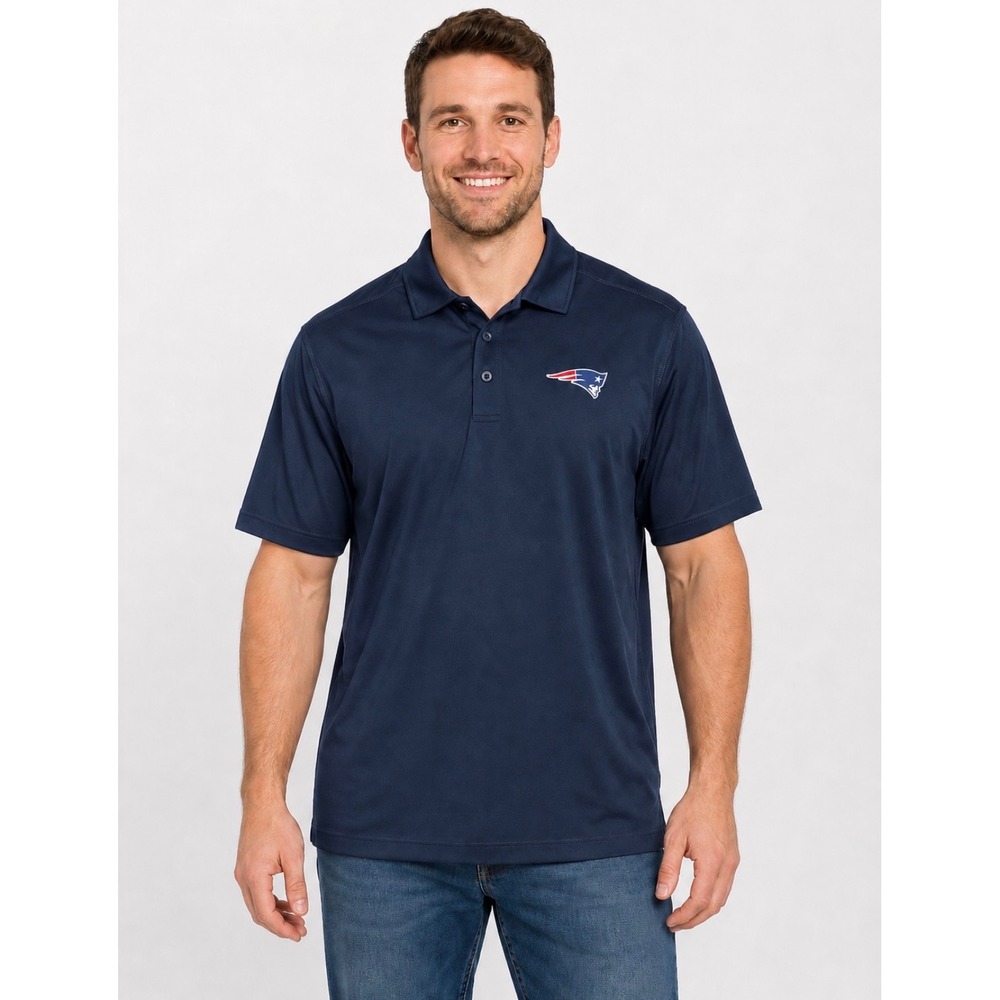 New England Patriots NFL CSA Mens XL Polo Shirt Athletic Navy Blue Short Sleeve